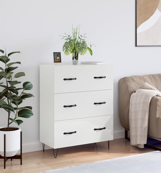 Sideboard Hochglanz-Weiß 69,5x34x90 cm Holzwerkstoff