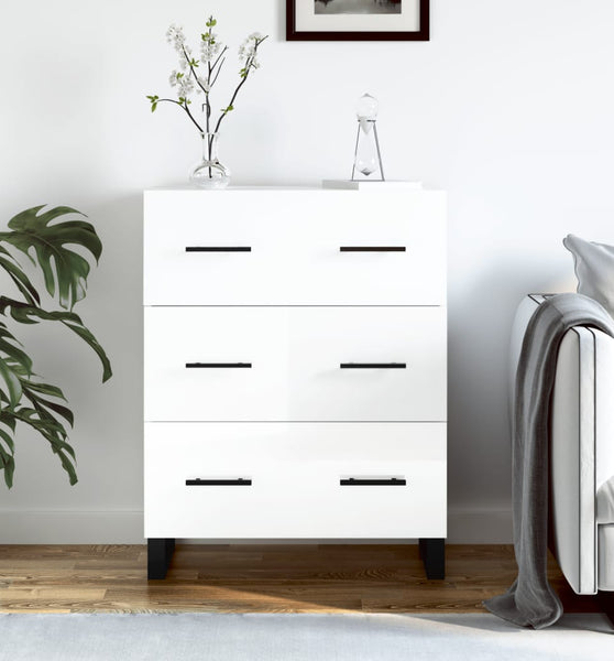 Sideboard Hochglanz-Weiß 69,5x34x90 cm Holzwerkstoff