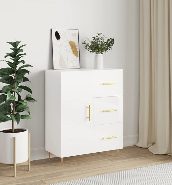 Sideboard Hochglanz-Weiß 69,5x34x90 cm Holzwerkstoff