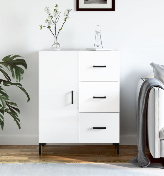 Sideboard Hochglanz-Weiß 69,5x34x90 cm Holzwerkstoff