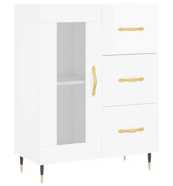 Sideboard Hochglanz-Weiß 69,5x34x90 cm Holzwerkstoff