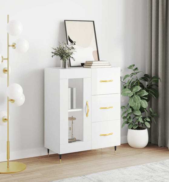 Sideboard Hochglanz-Weiß 69,5x34x90 cm Holzwerkstoff