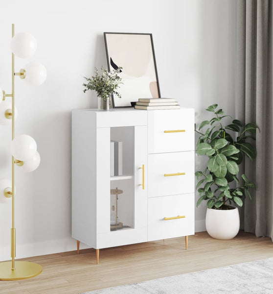 Sideboard Hochglanz-Weiß 69,5x34x90 cm Holzwerkstoff