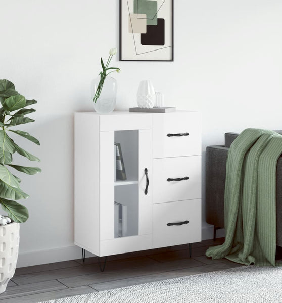 Sideboard Hochglanz-Weiß 69,5x34x90 cm Holzwerkstoff