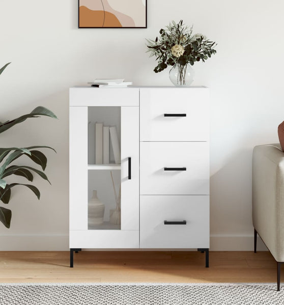 Sideboard Hochglanz-Weiß 69,5x34x90 cm Holzwerkstoff
