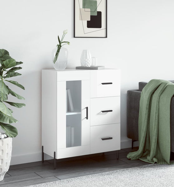 Sideboard Hochglanz-Weiß 69,5x34x90 cm Holzwerkstoff