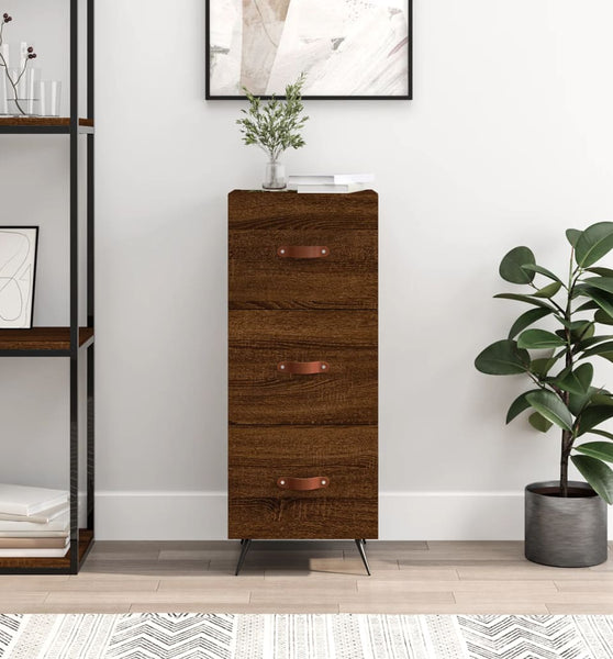 Sideboard Braun Eichen-Optik 34,5x34x90 cm Holzwerkstoff