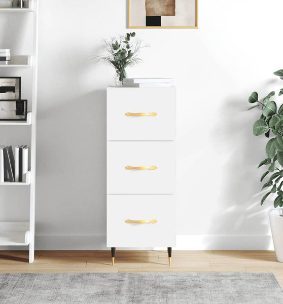 Sideboard Weiß 34,5x34x90 cm Holzwerkstoff