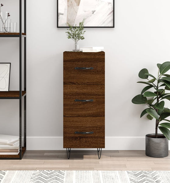 Sideboard Braun Eichen-Optik 34,5x34x90 cm Holzwerkstoff