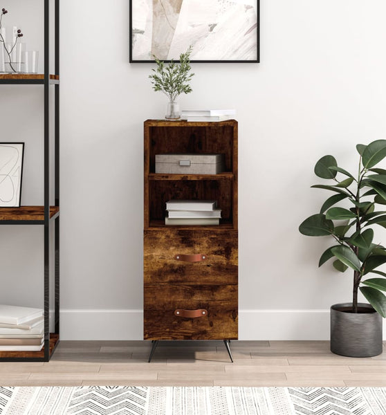 Sideboard Räuchereiche 34,5x34x90 cm Holzwerkstoff