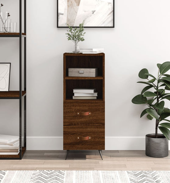 Sideboard Braun Eichen-Optik 34,5x34x90 cm Holzwerkstoff
