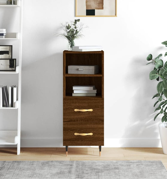 Sideboard Braun Eichen-Optik 34,5x34x90 cm Holzwerkstoff