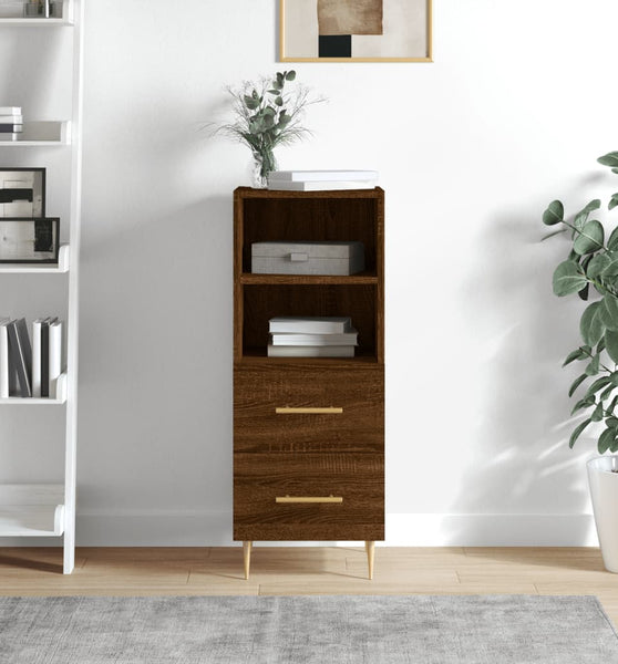 Sideboard Braun Eichen-Optik 34,5x34x90 cm Holzwerkstoff