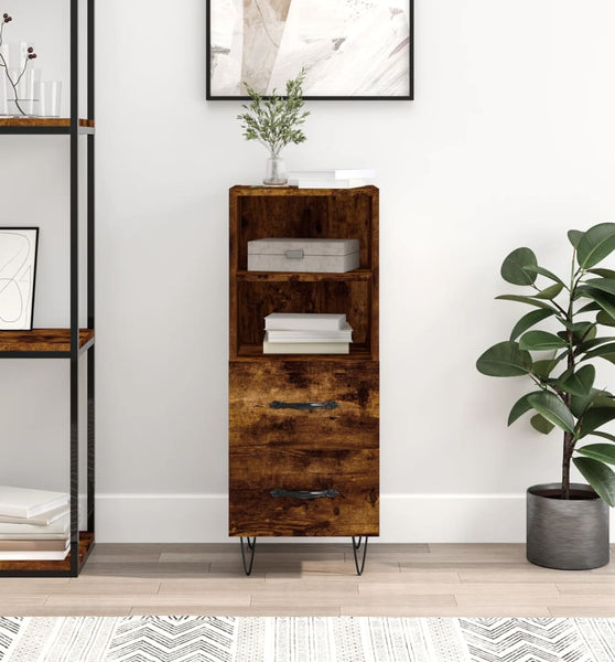 Sideboard Räuchereiche 34,5x34x90 cm Holzwerkstoff
