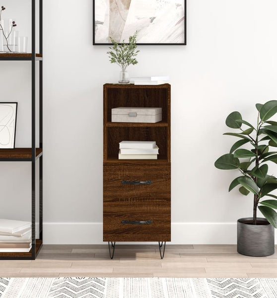 Sideboard Braun Eichen-Optik 34,5x34x90 cm Holzwerkstoff