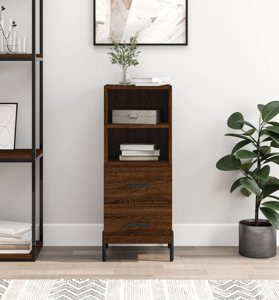 Sideboard Braun Eichen-Optik 34,5x34x90 cm Holzwerkstoff