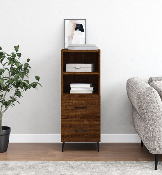 Sideboard Braun Eichen-Optik 34,5x34x90 cm Holzwerkstoff