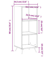 Regalschrank Räuchereiche 34,5x32,5x90 cm Holzwerkstoff