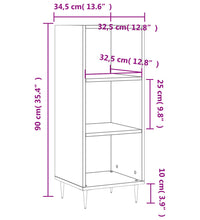 Sideboard Braun Eichen-Optik 34,5x32,5x90 cm Holzwerkstoff