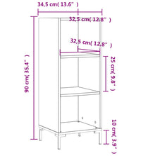 Sideboard Schwarz 34,5x32,5x90 cm Holzwerkstoff