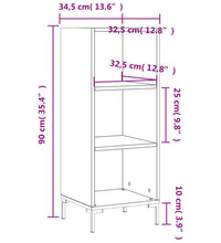 Sideboard Hochglanz-Weiß 34,5x32,5x90 cm Holzwerkstoff