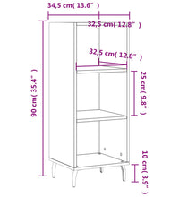 Sideboard Grau Sonoma 34,5x32,5x90 cm Holzwerkstoff