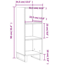 Sideboard Hochglanz-Weiß 34,5x32,5x90 cm Holzwerkstoff