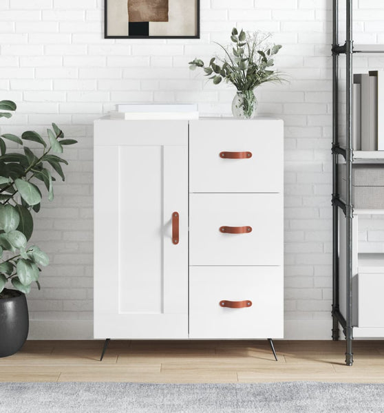 Sideboard Hochglanz-Weiß 69,5x34x90 cm Holzwerkstoff