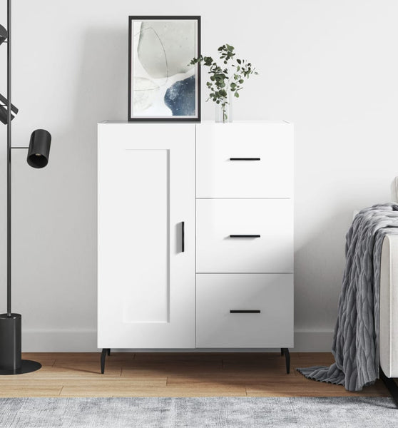 Sideboard Hochglanz-Weiß 69,5x34x90 cm Holzwerkstoff