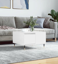 Couchtisch Hochglanz-Weiß 55x55x36,5 cm Holzwerkstoff