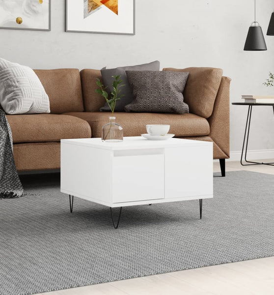 Couchtisch Weiß 55x55x36,5 cm Holzwerkstoff