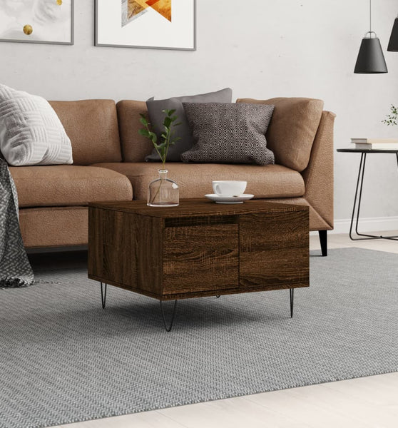 Couchtisch Braun Eichen-Optik 55x55x36,5 cm Holzwerkstoff