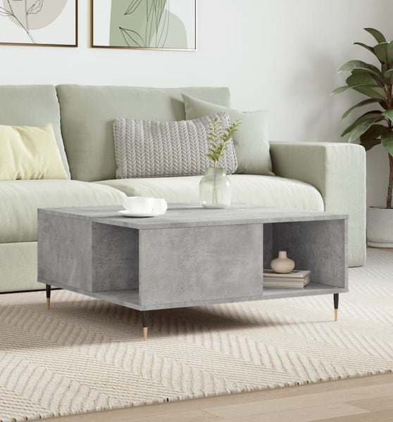 Couchtisch Betongrau 80x80x36,5 cm Holzwerkstoff