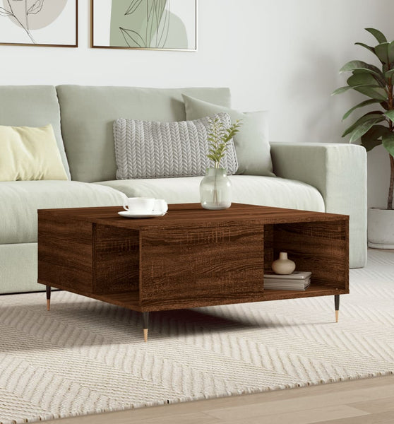 Couchtisch Braun Eichen-Optik 80x80x36,5 cm Holzwerkstoff