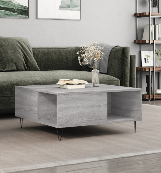 Couchtisch Grau Sonoma 80x80x36,5 cm Holzwerkstoff