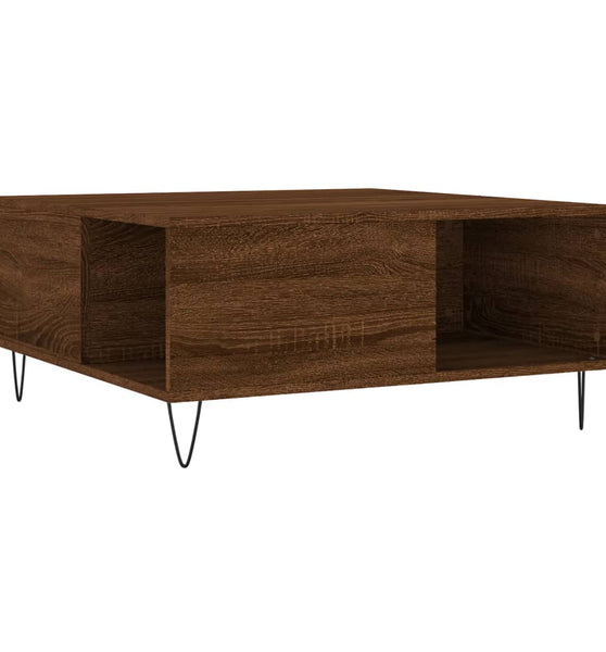 Couchtisch Braun Eichen-Optik 80x80x36,5 cm Holzwerkstoff