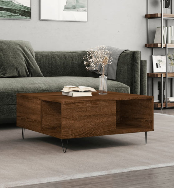 Couchtisch Braun Eichen-Optik 80x80x36,5 cm Holzwerkstoff