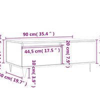 Couchtisch Sonoma-Eiche 90x50x36,5 cm Holzwerkstoff