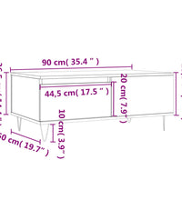 Couchtisch Braun Eichen-Optik 90x50x36,5 cm Holzwerkstoff