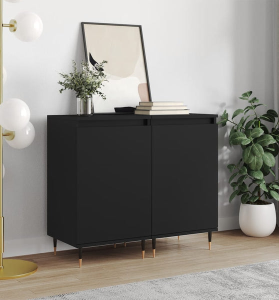 Sideboards 2 Stk. Schwarz 40x35x70 cm Holzwerkstoff