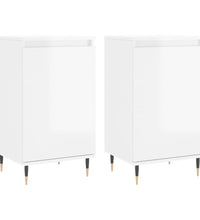 Sideboards 2 Stk. Hochglanz-Weiß 40x35x70 cm Holzwerkstoff