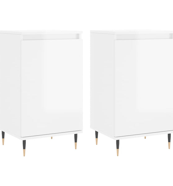 Sideboards 2 Stk. Hochglanz-Weiß 40x35x70 cm Holzwerkstoff