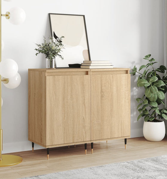 Sideboards 2 Stk. Sonoma-Eiche 40x35x70 cm Holzwerkstoff