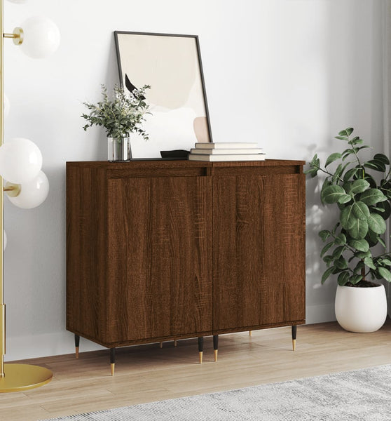 Sideboards 2 Stk. Braun Eichen-Optik 40x35x70 cm Holzwerkstoff