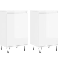 Sideboards 2 Stk. Hochglanz-Weiß 40x35x70 cm Holzwerkstoff