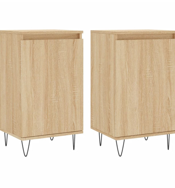 Sideboards 2 Stk. Sonoma-Eiche 40x35x70 cm Holzwerkstoff
