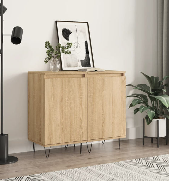 Sideboards 2 Stk. Sonoma-Eiche 40x35x70 cm Holzwerkstoff