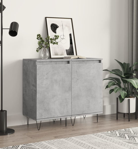 Sideboards 2 Stk. Betongrau 40x35x70 cm Holzwerkstoff