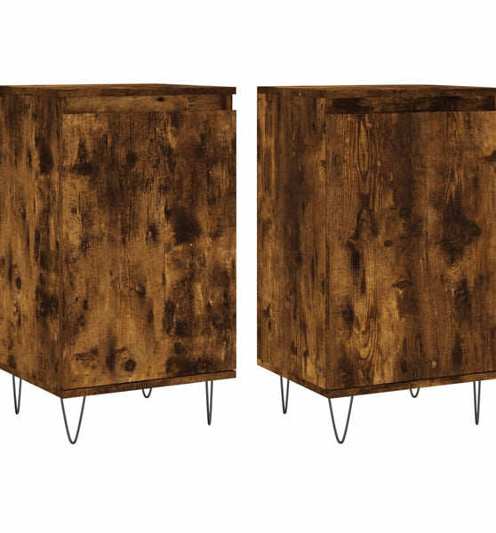 Sideboards 2 Stk. Räuchereiche 40x35x70 cm Holzwerkstoff
