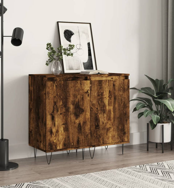 Sideboards 2 Stk. Räuchereiche 40x35x70 cm Holzwerkstoff
